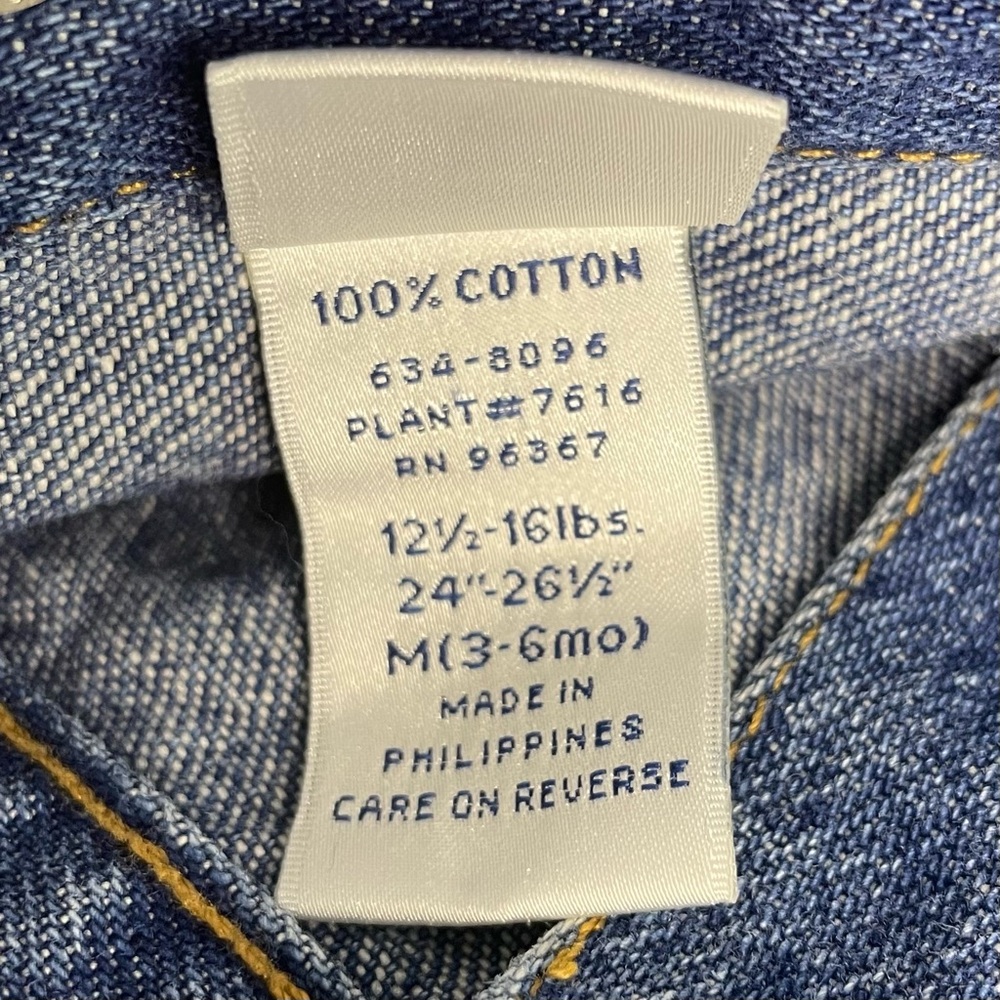 Vintage Oshkosh Baby Jean Jacket Classic Cotton Denim Unisex 3-6M - Picture 12 of 15